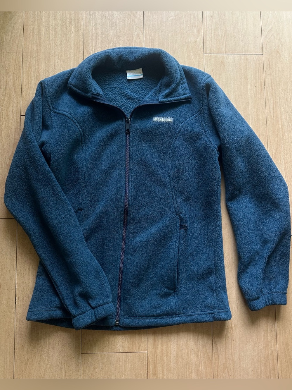 Columbia Women’s Blue Full-Zip Jacket w/ Pockets Logo Size M Regular Fit